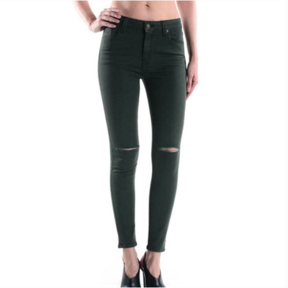 Just Black Denim - Just Black Olive Distressed Skinny Jeans